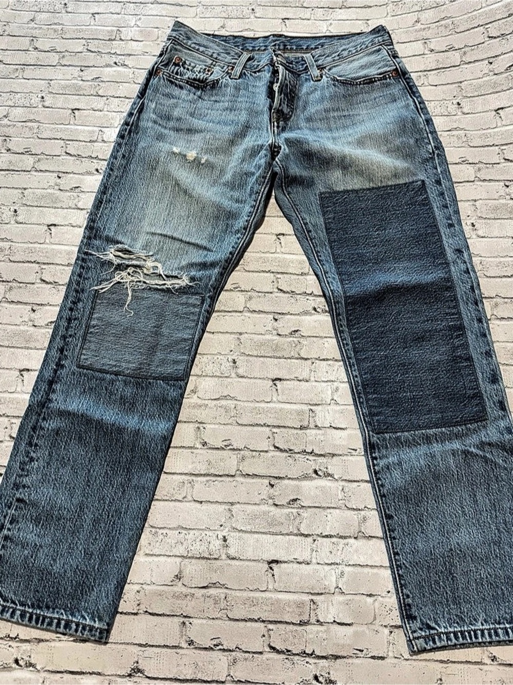 Levi’s Distressed Ankle Jeans Blue